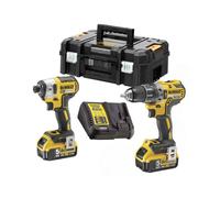 Dewalt DCK268P2T-QW Pack 2 outils XR 18V 2X5Ah Li-Ion - DCD791 Perceuse visseuse compact + DCF887 Visseuse à chocs
