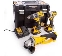 DeWALT DCK383P2T Kit de 3 outils DCD796 + DCF887 + DCG412, 18V XR 2x5,0AH, TSTAK