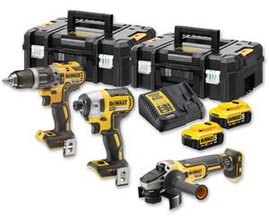 DeWALT DCK384P2T Jeu d'outils a batterie (DCD796+DCF887+DCG405+18V/2x5.0Ah) 2xTstak