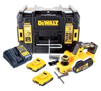 DeWalt DCP 580 D2 18 V Rabot sans fil 82 mm avec boîtier TSTAKVI + 2x Batteries DCB 183 2,0 Ah + 1x Chargeur DCB 115