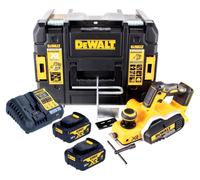 DeWalt DCP 580 M2 18 V Rabot sans fil 82 mm + Coffret de transport TSTAK VI + 2x Batteries DCB 182 4,0 Ah + Chargeur DCB 115