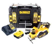 DeWalt DCP 580 P1 18 V Rabot sans fil 82 mm avec boîtier TSTAK VI + 1x Batterie DCB 184 5,0 Ah + 1x Chargeur DCB 115