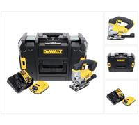 DeWalt DCS 331 D1 18V XR Li-Ion Scie sauteuse sans fil + Coffret TSTAK DWST1-70703 avec Insert + 1 x Batterie Dewalt DCB 183 18V 2,0 Ah + Chargeur DCB 105