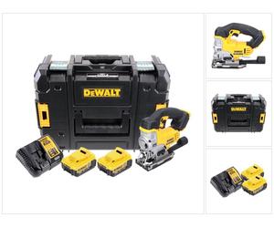 DeWalt DCS 331 M2 18V XR Li-Ion Scie sauteuse sans fil + Coffret TSTAK DWST1-70703 avec Insert + 2 x Batteries Dewalt DCB 182 18V 4,0 Ah + Chargeur DCB 105