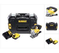 DeWalt DCS 331 P1 18V XR Li-Ion Scie sauteuse sans fil + Coffret TSTAK DWST1-70703 + 1 x Batterie Dewalt DCB 184 18V 5,0 Ah + Chargeur DCB 105
