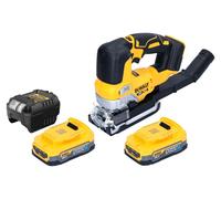 DeWalt DCS 334 E2 Scie sauteuse oscillante sans fil 18 V Brushless + 2x Powerstack batterie 1,7 Ah + chargeur