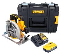 DeWalt DCS 570 H1T Scie circulaire portative sans fil 18 V 184 mm Brushless + 1x batterie Powerstack 5,0 Ah + chargeur + TSTAK