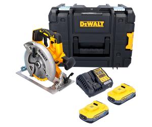 DeWalt DCS 570 H2T Scie circulaire portative sans fil 18 V 184 mm Brushless + 2x Powerstack batterie 5,0 Ah + chargeur + TSTAK