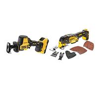 DEWALT DCS369NT-XJ Scie Sabre Compacte - XR 18V - Brushless & Outil Oscillant Multi Cutter 18V Sans Fil Brushless - Livré avec Jeu d'Accessoires de Coupe et de Ponçage de 29 Pièces