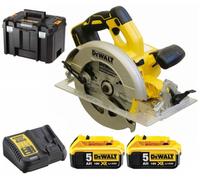 DeWALT DCS570P2-QW Scie circulaire sans fil XR (64mm/184mm/18V/2x5,0Ah) Tstak