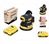 DeWalt DCW 210 N Ponceuse excentrique sans fil 18 V 125 mm Brushless + 1x batterie 2,0 Ah + 1x Toolbrothers SPIDER Set filet de ponçage - sans chargeur