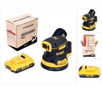 DeWalt DCW 210 N Ponceuse excentrique sans fil 18 V 125 mm Brushless + 1x batterie 2,0 Ah + 1x Toolbrothers TURTLE set de disques de ponçage - sans chargeur