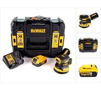 DeWalt DCW 210 P1 Ponceuse excentrique sans fil et sans balais 18V 125 mm + 1x Batterie 5,0 Ah + Chargeur + Coffret de transport