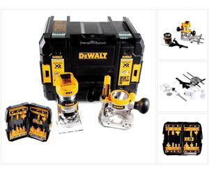 DeWalt DCW 604 NT Fraiseuse combinée sans fil 18V 55mm + set de fraises 12 pcs. en TSTAK - sans batterie ni chargeur