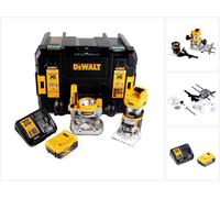 DeWalt DCW 604 P1 Fraiseuse combinée sans fil 18V 55mm + 1x batterie 5,0Ah + chargeur + TSTAK