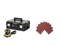 DeWalt DCW200NT-XJ Ponceuse 1/4 de Feuille - XR 18V - Brushless - Sans Batterie Ni Chargeur & 1/4 feuille abrasive pour ponceuses vibrantes 115x115mm grain 60 10 pièces DT3021-QZ