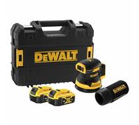 DeWALT DCW210P2-QW Kit De Ponceuse Excentrique Sans Fil Li-ion XR FlexVolt 54 V (2 X 5,0 Ah) Dans Un Coffret TSTAK - 125 Mm - Sans Balais