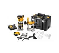 Dewalt DCW604P2-QW Affleureuse-défonceuse XR 18V 2 x 5Ah Li-ion en coffret Tstak avec chargeur + accessoires