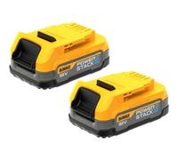 Dewalt Lot de 2 Powerstack DeWalt 18V XR avec batterie de rechange, 1,7 Ah avec technologie de batterie Pouch DCBP034E2-XJ