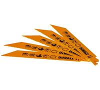 DeWalt DT2346-QZ Lame pour Scies Sabre Bimétal, Argent, 152 mm, Set de 5 Pièces