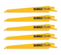 DeWalt Coffret de 5 lames pour scie sabre DT2359 – Bi-métal 152 mm, bois clouté & plastique