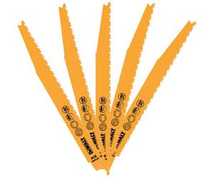 DeWALT DT2406-QZ HCS 203 x 2.4 - 4.6 mm Lames de scie sabre universelles 5 Pieces