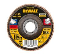 DeWALT DT30621 Disque abrasif lamellé Extreme pour métal 115 mm, plat, grain 80