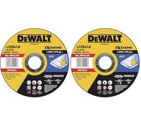 Dewalt DT43902-QZ Disque à tronçonner l'inox 125x22,2mm, épaisseur 1mm, moyeu plat (Lot de 2)
