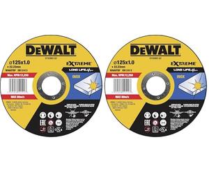 Dewalt DT43902-QZ Disque à tronçonner l'inox 125x22,2mm, épaisseur 1mm, moyeu plat (Lot de 2)