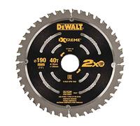 Dewalt DT4394-QZ Lame de scie circulaire portative Extreme, 190x30mm, 40 dents, Terasses, Pour la coupe du bois tendre et laminés