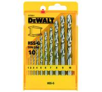 DeWALT DT5921 Jeu de meches HSS-G de 10 pieces en boîte plastique