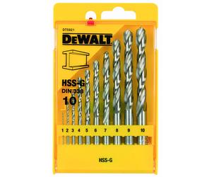 DeWALT DT5921 Jeu de meches HSS-G de 10 pieces en boîte plastique