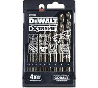 DEWALT DT5935-QZ - Set de Forets de Métal Extreme Cobalt de 10 pièces (1-10mm, pour acier fortement allié de et métal, avec poignée antidérapante et pointe "No-Walk", coffret de rangement inclus de).