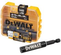DeWalt DT70522T-QZ Jeu de 16 embouts de visseuse à choc avec guide magnétique compactEmbouts de vissage 25 mm :PZ2 x 6, T15 x 3, T20 x 3, T25 x 3. Guide magnétique à compact