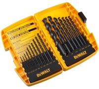 DEWALT DW1167 Assortiment de 17 forets hélicoïdaux à pointe fendue en oxyde noir