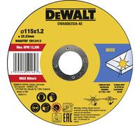 DEWALT Disque à tronçonner DEWALT haute performance 115x1,2x22,23mm Inox type 41 (plat) DWA8062SIA-AE Quantité:1