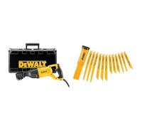 DEWALT DWE305PK-QS Scie sabre filaire - 1100W - Spéciale applications difficiles & DT2445-QZ Lame pour Scies Sabre, Argent, Set de 12 Pièces