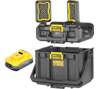 DeWalt DWST08061-1 Boîte à outils avec lampes intégrées 395 x 352 x 255 mm ToughSystem 2.0 + 1x batterie Powerstack 5,0 Ah - sans chargeur