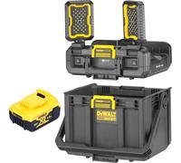 DeWalt DWST08061-1 Boîte à outils avec lampes intégrées 395 x 352 x 255 mm ToughSystem 2.0 + 1x batterie 5,0 Ah - sans chargeur