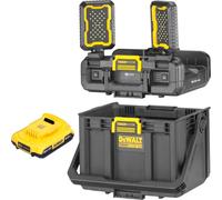 DeWalt DWST08061-1 Boîte à outils avec lampes intégrées 395 x 352 x 255 mm ToughSystem 2.0 + 1x batterie 2,0 Ah - sans chargeur