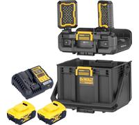 DeWalt DWST08061-1 Boîte à outils avec lampes intégrées 395 x 352 x 255 mm ToughSystem 2.0 + 2x batterie 5,0 Ah + chargeur