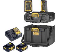 DeWalt DWST08061-1 Boîte à outils avec lampes intégrées 395 x 352 x 255 mm ToughSystem 2.0 + 2x batterie 4,0 Ah + chargeur