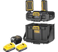 DeWalt DWST08061-1 Boîte à outils avec lampes intégrées 395 x 352 x 255 mm ToughSystem 2.0 + 2x batterie Powerstack 1,7 Ah + chargeur