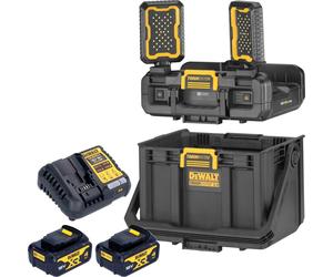 DeWalt DWST08061-1 Boîte à outils avec lampes intégrées 395 x 352 x 255 mm ToughSystem 2.0 + 2x batterie 4,0 Ah + chargeur