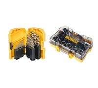 DEWALT Foret métal HSS-G Coffret 29 pièces - DT7926-XJ & Coffret de 24 Pièces de Vissage Haute Performance - DT71516-QZ - Assortiment de 24 Douilles
