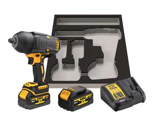 DeWALT hocs AKU 18V, 2x batterie 5,0 Ah XR, housse en caoutchouc, chargeur DCF900P2G