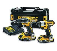 DEWALT - Kit 2 Outils avec Perceuse-Visseuse Compact DCD791 et Visseuse à Chocs DCF887, XR 18V, 5Ah - DCK268P2T-QW - Sans Fil - 3 Vitesses - Pour Métal, Béton et Bois