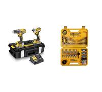 DEWALT - Kit 2 Outils avec Perceuse-Visseuse Percussion Compact DCD796 et Visseuse à Chocs DCF887, XR 18V, 5Ah & Coffret de 100 Pièces de Perçage et Vissage Haute Performance - DT71563-QZ