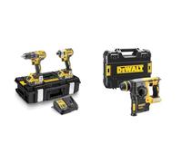 DEWALT - Kit 2 Outils avec Perceuse-Visseuse Percussion Compact DCD796 & Perforateur SDS-PLUS Brushless 2J XR 18V - DCH273NT-XJ - Marteau Perforateur sans Fil avec un Coffret TSTAK