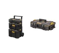DEWALT Kit 3 en 1 TOUGHSYSTEM DWST83402-1 - 2 Coffrets Petite et Moyenne Contenance et 1 Coffret Mobile Grande Contenance - 554 x 500 x 1150 mm & Coffret TOUGHSYSTEM Petite Contenance DWST83293-1